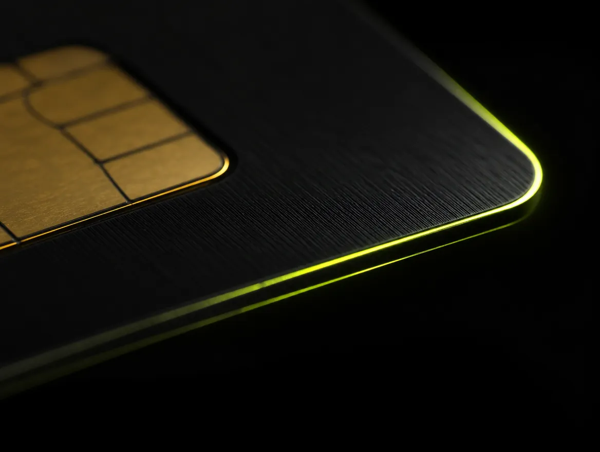 Macro of card chip